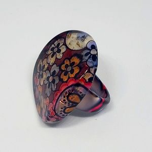 Ring Multicolored Resin Chic
